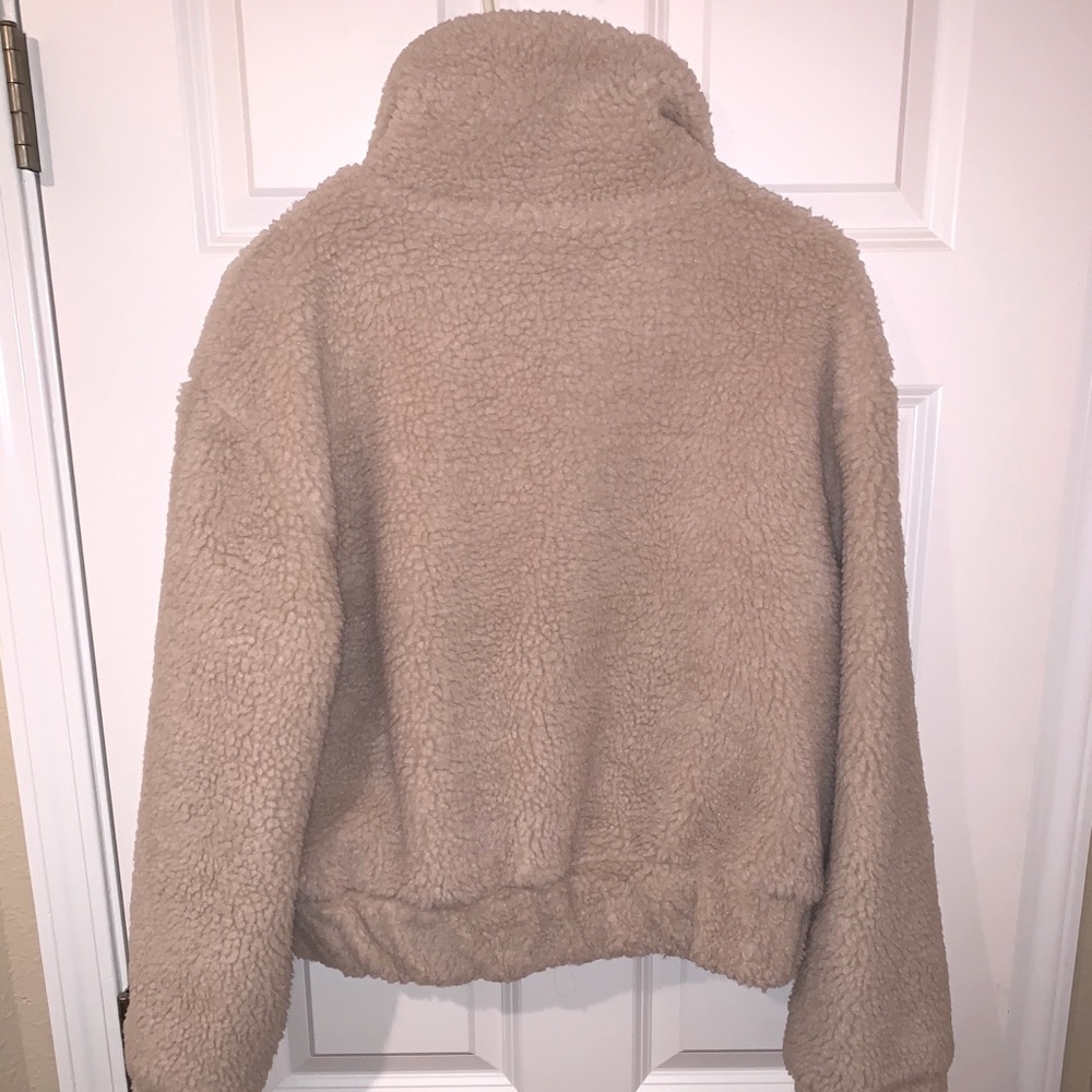 Cream Fuzzy Teddy Jacket - Picture 2 of 4